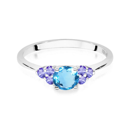 Pierścionek W451 5 Topaz 0,50ct białe złoto