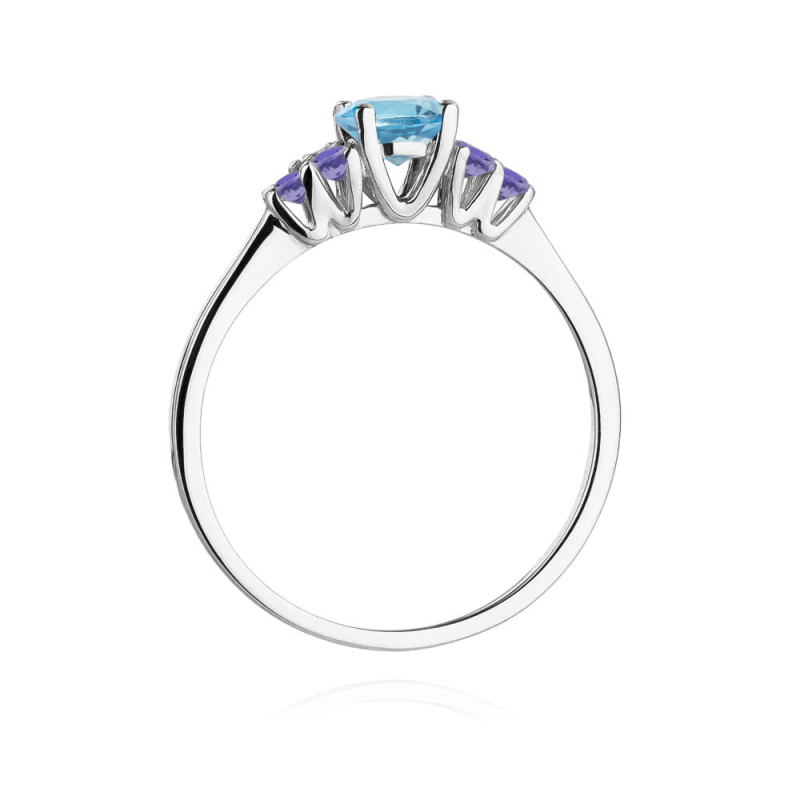 Pierścionek W451 5 Topaz 0,50ct białe złoto