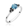 Pierścionek W451 2 Topaz London Blue 0,50ct białe złoto