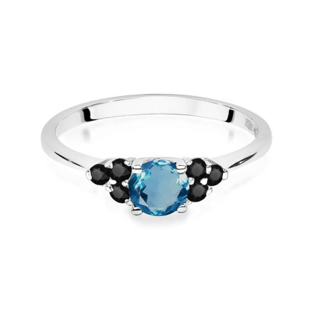 Pierścionek W451 2 Topaz London Blue 0,50ct białe złoto