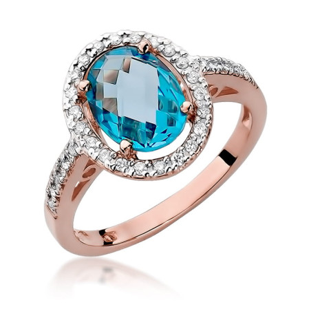 Pierścionek W080 Topaz 1,70ct różowe złoto