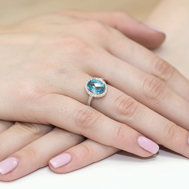 Pierścionek W080 Topaz 1,70ct różowe złoto