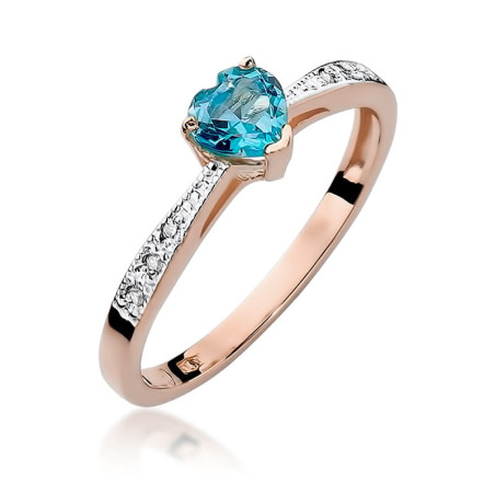 Pierścionek W065 Topaz 0,50ct różowe złoto