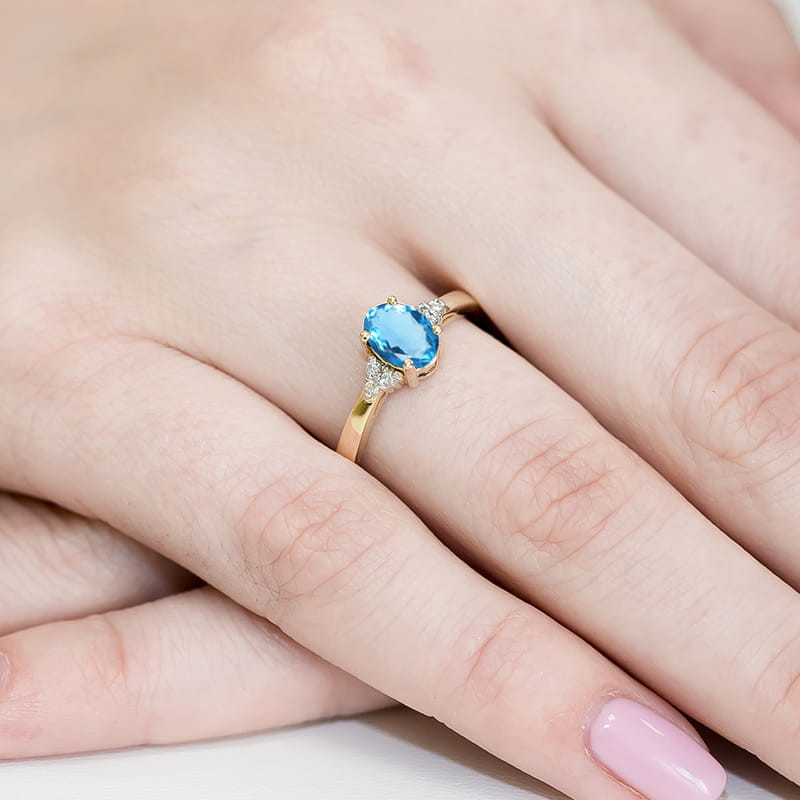 "Pierścionek W308 Topaz 0,90ct w żółtym złocie - ekskluzywny dod