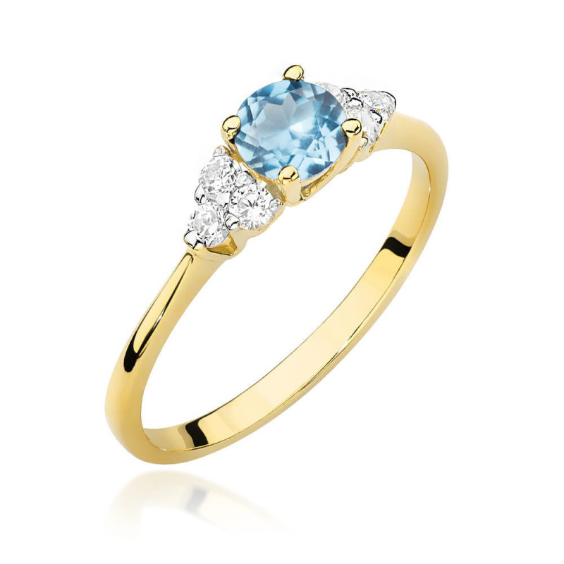 "Pierścionek W451 Topaz 0,50ct żółte złoto - elegancki i stylowy