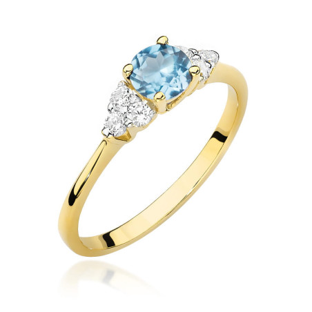 "Pierścionek W451 Topaz 0,50ct żółte złoto - elegancki i stylowy