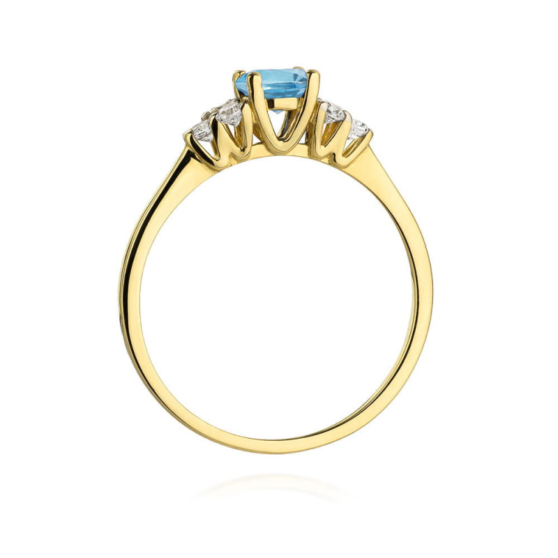 "Pierścionek W451 Topaz 0,50ct żółte złoto - elegancki i stylowy