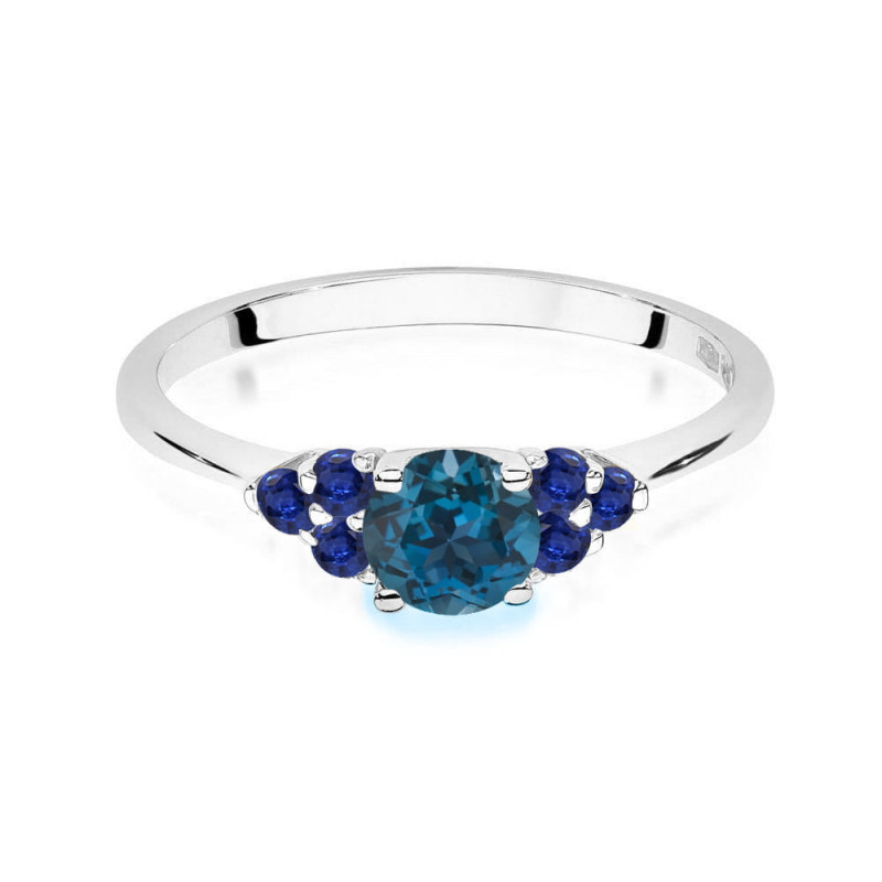 Pierścionek W451 4 Topaz London Blue 0,50ct białe złoto