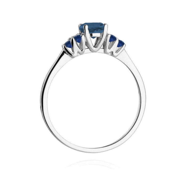 Pierścionek W451 4 Topaz London Blue 0,50ct białe złoto
