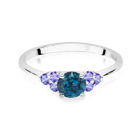 Pierścionek W451 5 Topaz London Blue 0,50ct białe złoto