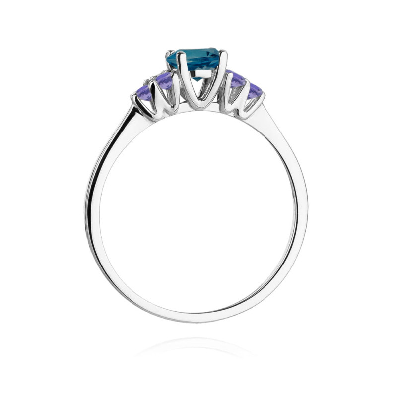 Pierścionek W451 5 Topaz London Blue 0,50ct białe złoto