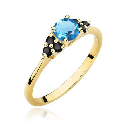 "Pierścionek W451 Topaz 0,50ct, żółte złoto - Daimana.pl | Sklep