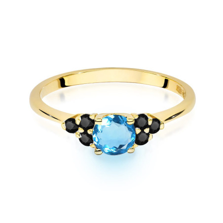 "Pierścionek W451 Topaz 0,50ct, żółte złoto - Daimana.pl | Sklep
