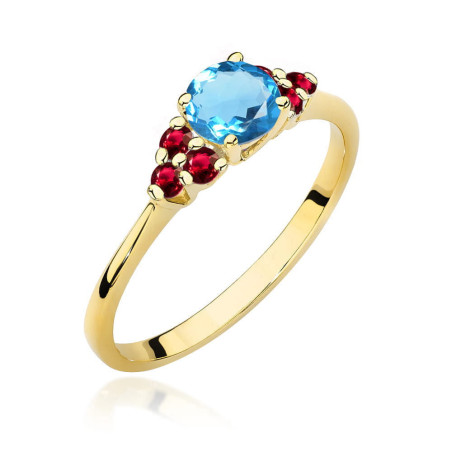Pierścionek W451 Topaz 0,50ct żółte złoto - elegancki pierścion