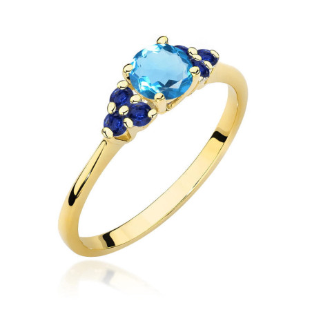 "Pierścionek W451 Topaz 0,50ct w żółtym złocie - Daimana.pl"