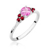 Pierścionek W451 3 Topaz Różowy 0,60ct białe złoto