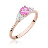 Pierścionek W451 1 Topaz Różowy 0,60ct różowe złoto
