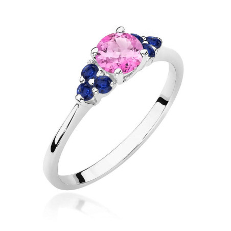 Pierścionek W451 4 Topaz Różowy 0,60ct białe złoto