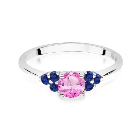 Pierścionek W451 4 Topaz Różowy 0,60ct białe złoto