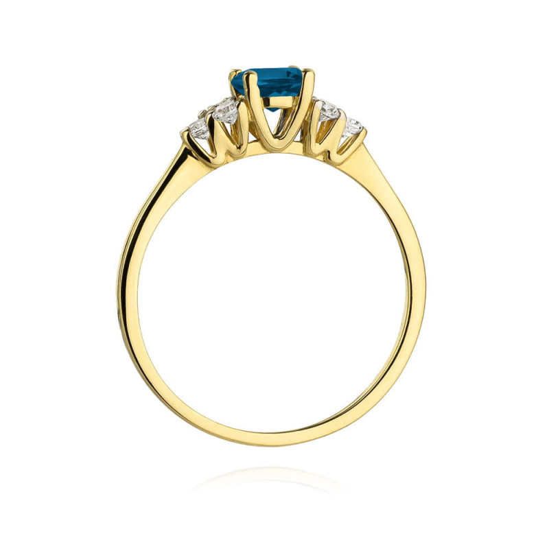 Pierścionek W451 Topaz London Blue 0,50ct w żółtym złocie - Daim