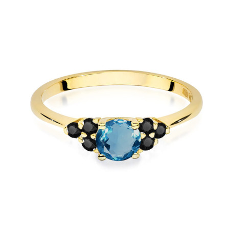 "Pierścionek W451 Topaz London Blue 0,50ct Żółte Złoto - Daimana
