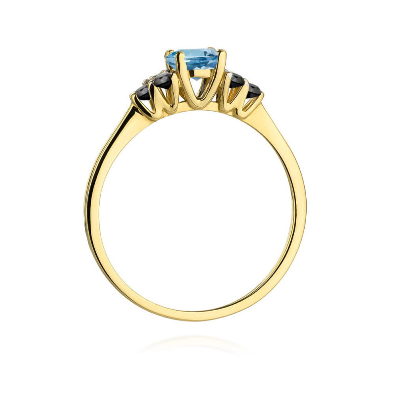 "Pierścionek W451 Topaz London Blue 0,50ct Żółte Złoto - Daimana