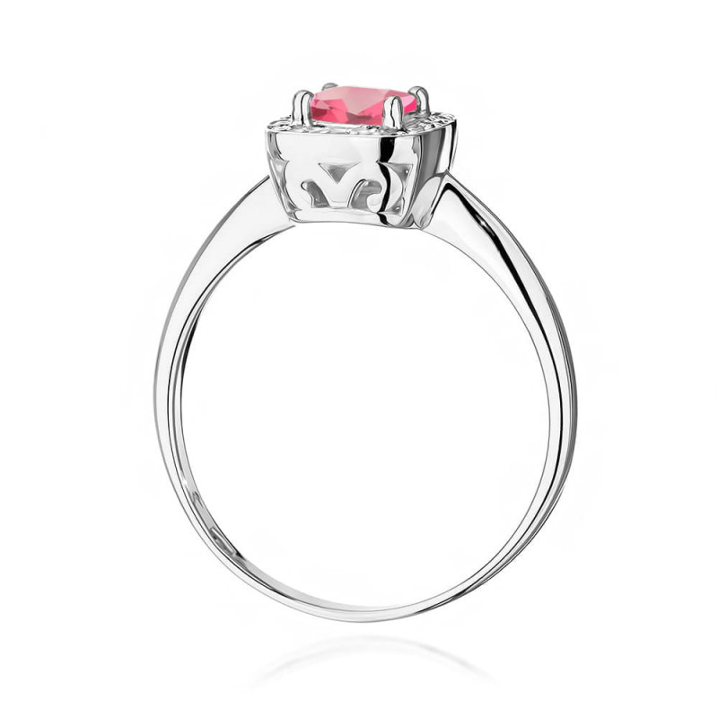 Pierścionek W514 Różowy Topaz 0,65ct białe złoto