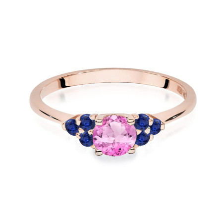 Pierścionek W451 4 Topaz Różowy 0,60ct różowe złoto