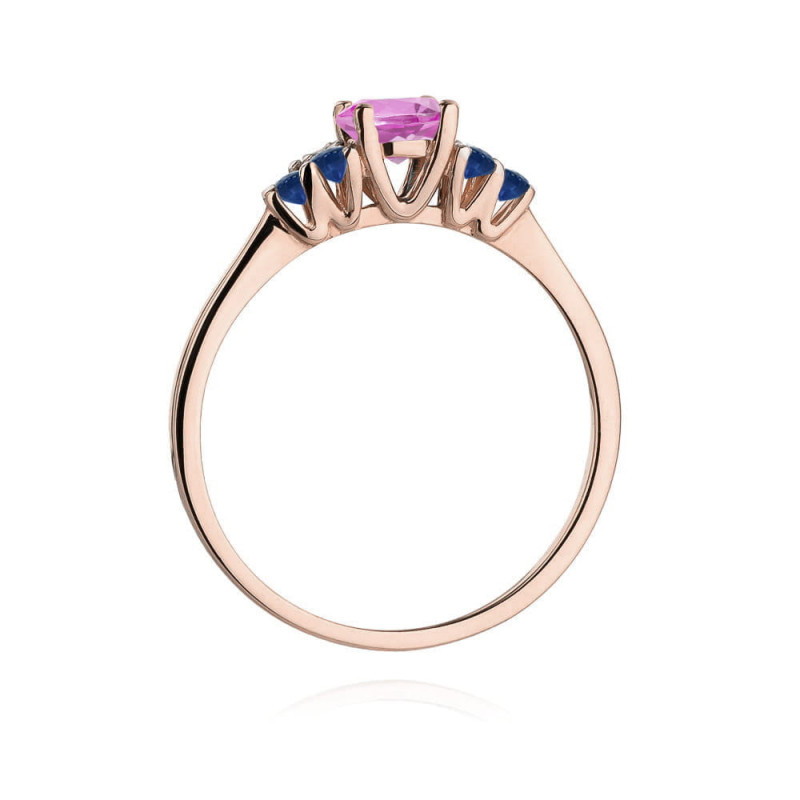 Pierścionek W451 4 Topaz Różowy 0,60ct różowe złoto