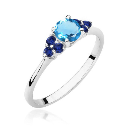 Pierścionek W451 4 Topaz 0,50ct białe złoto