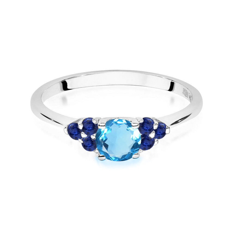 Pierścionek W451 4 Topaz 0,50ct białe złoto