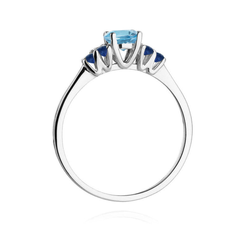 Pierścionek W451 4 Topaz 0,50ct białe złoto