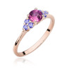 Pierścionek W451 5 Topaz Różowy 0,60ct różowe złoto