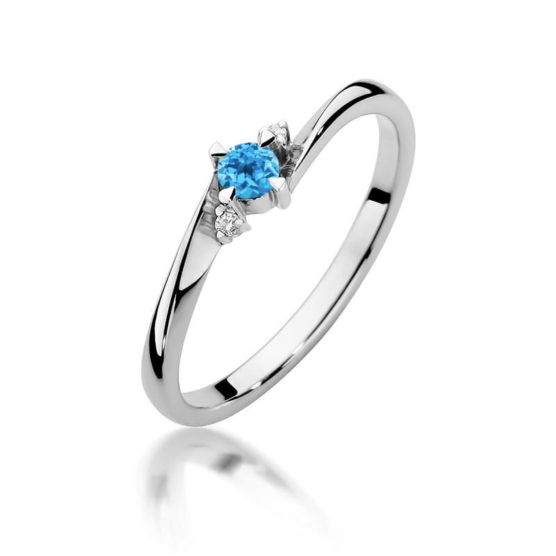 Pierścionek W346 Topaz 0,15ct białe złoto