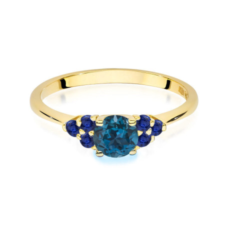 "Pierścionek W451 Topaz London Blue 0,50ct żółte złoto - Daimana