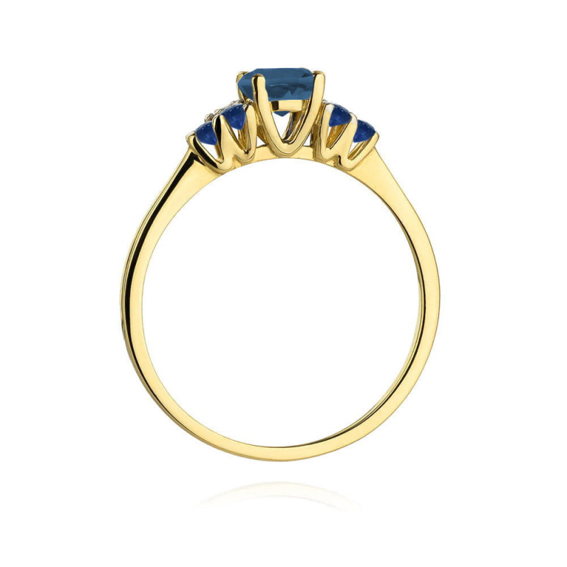 "Pierścionek W451 Topaz London Blue 0,50ct żółte złoto - Daimana