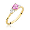 "Pierścionek W451 Topaz Różowy 0,60ct Żółte Złoto | Daimana.pl
