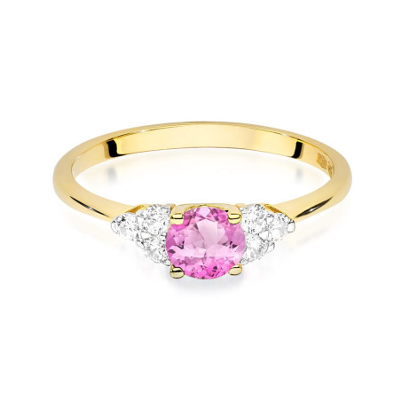 "Pierścionek W451 Topaz Różowy 0,60ct Żółte Złoto | Daimana.pl