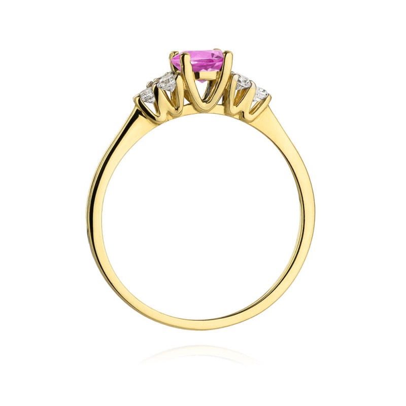 "Pierścionek W451 Topaz Różowy 0,60ct Żółte Złoto | Daimana.pl