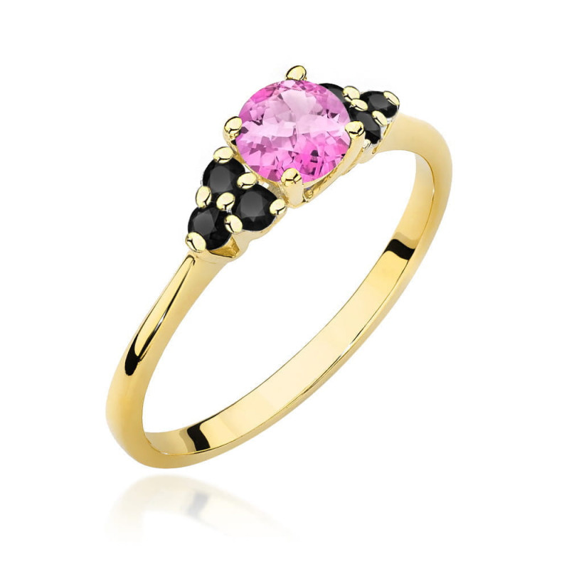 "Pierścionek W451 Topaz Różowy 0,60ct Żółte Złoto - Daimana.pl