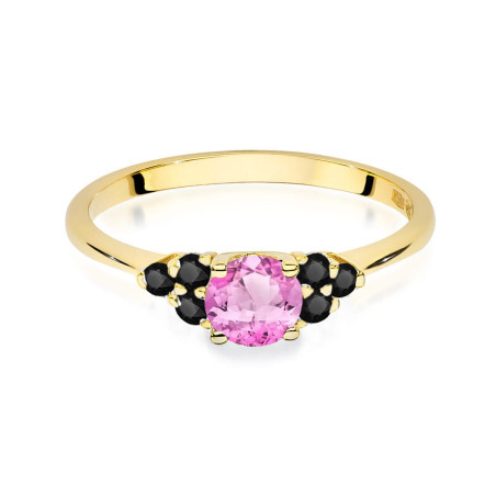 "Pierścionek W451 Topaz Różowy 0,60ct Żółte Złoto - Daimana.pl