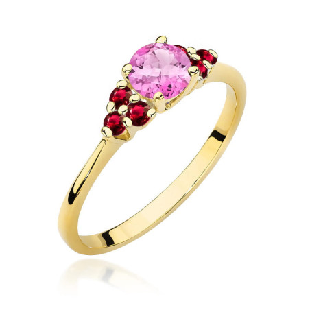 "Pierścionek W451 Topaz Różowy 0,60ct Żółte Złoto | Daimana.pl