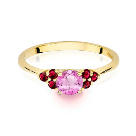 "Pierścionek W451 Topaz Różowy 0,60ct Żółte Złoto | Daimana.pl