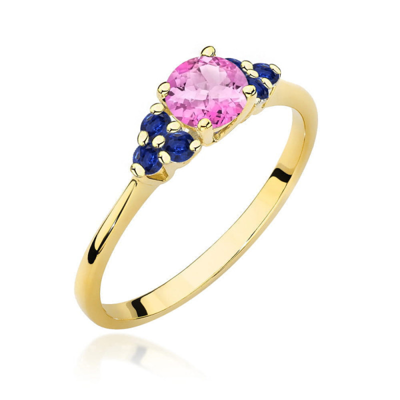 "Pierścionek W451 Topaz Różowy 0,60ct w żółtym złocie - Daiman