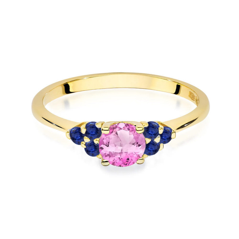 "Pierścionek W451 Topaz Różowy 0,60ct w żółtym złocie - Daiman