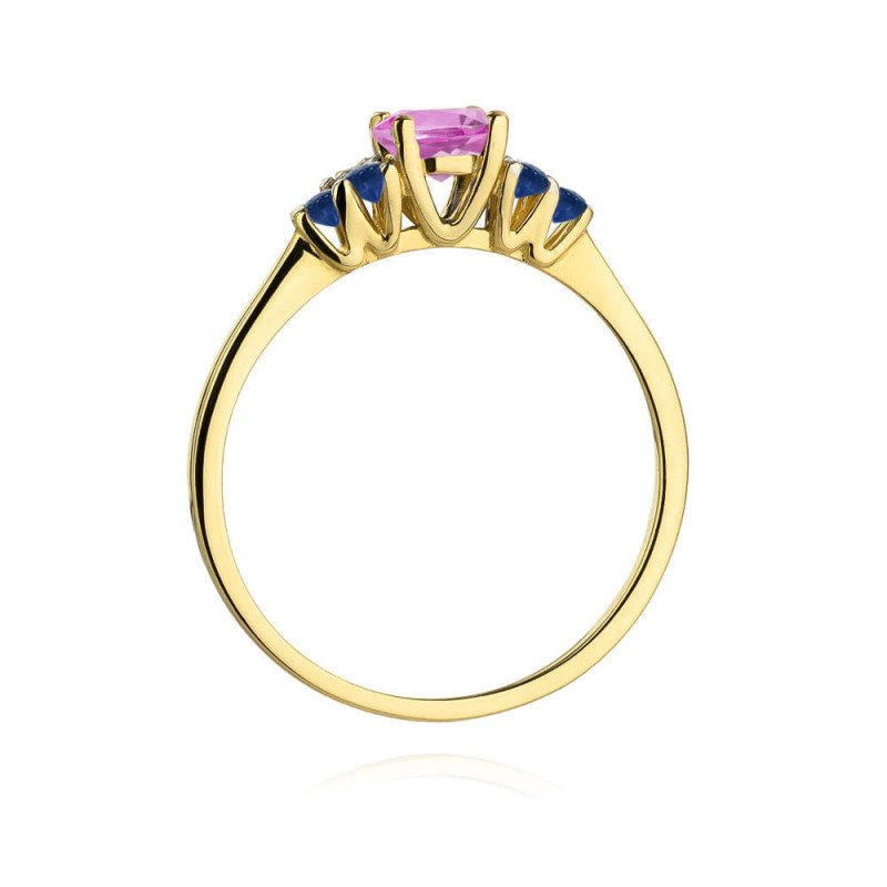 "Pierścionek W451 Topaz Różowy 0,60ct w żółtym złocie - Daiman
