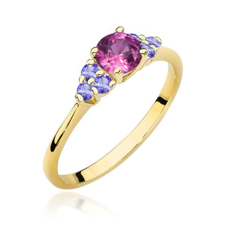 "Pierścionek W451 Topaz Różowy 0,60ct Żółte Złoto - Daimana.pl
