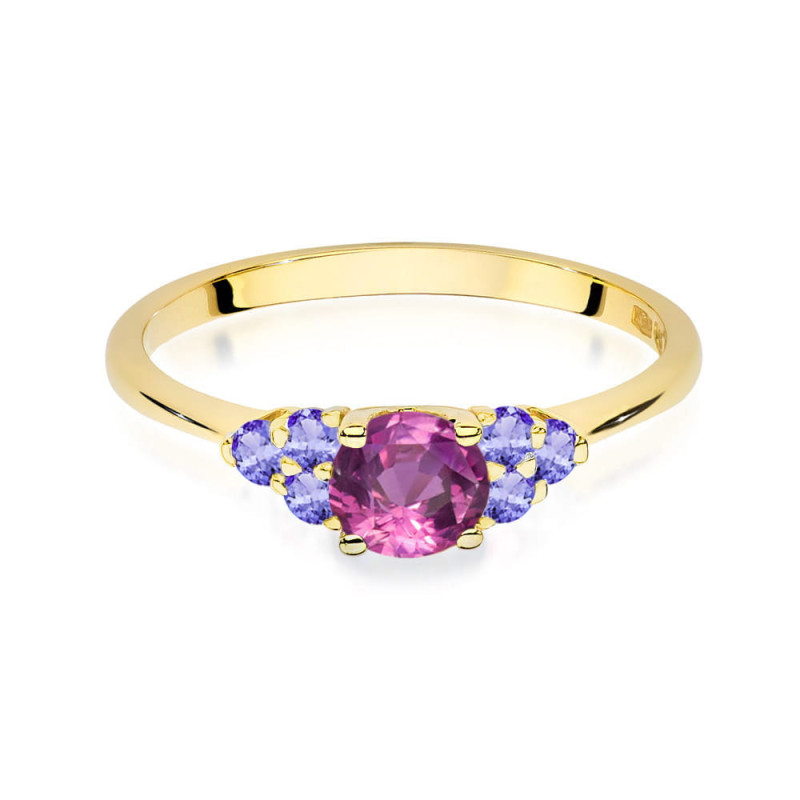 "Pierścionek W451 Topaz Różowy 0,60ct Żółte Złoto - Daimana.pl
