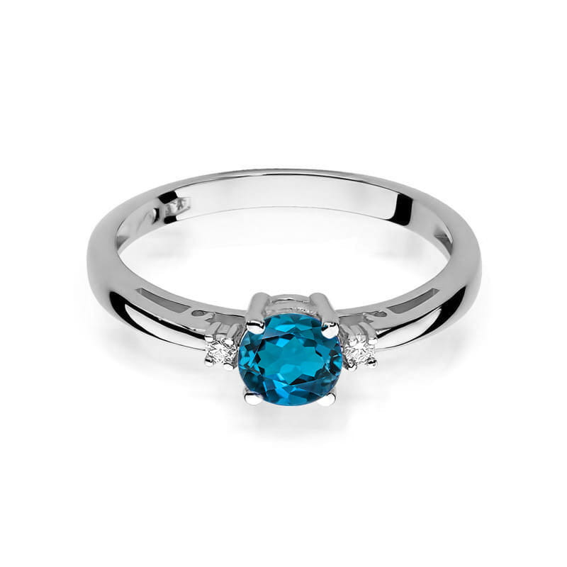 Pierścionek W010 Topaz London Blue 0,50ct białe złoto