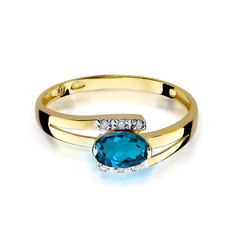 "Pierścionek W119 Topaz London Blue 0,50ct - Daimana.pl | Luksusowy 